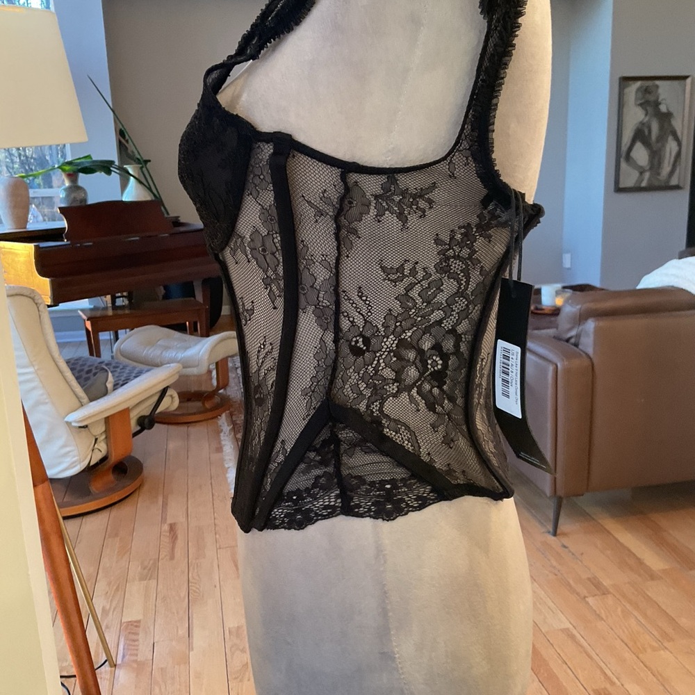 Lioness Black Sheer Lace Bustier Tank - Picture 8 of 13